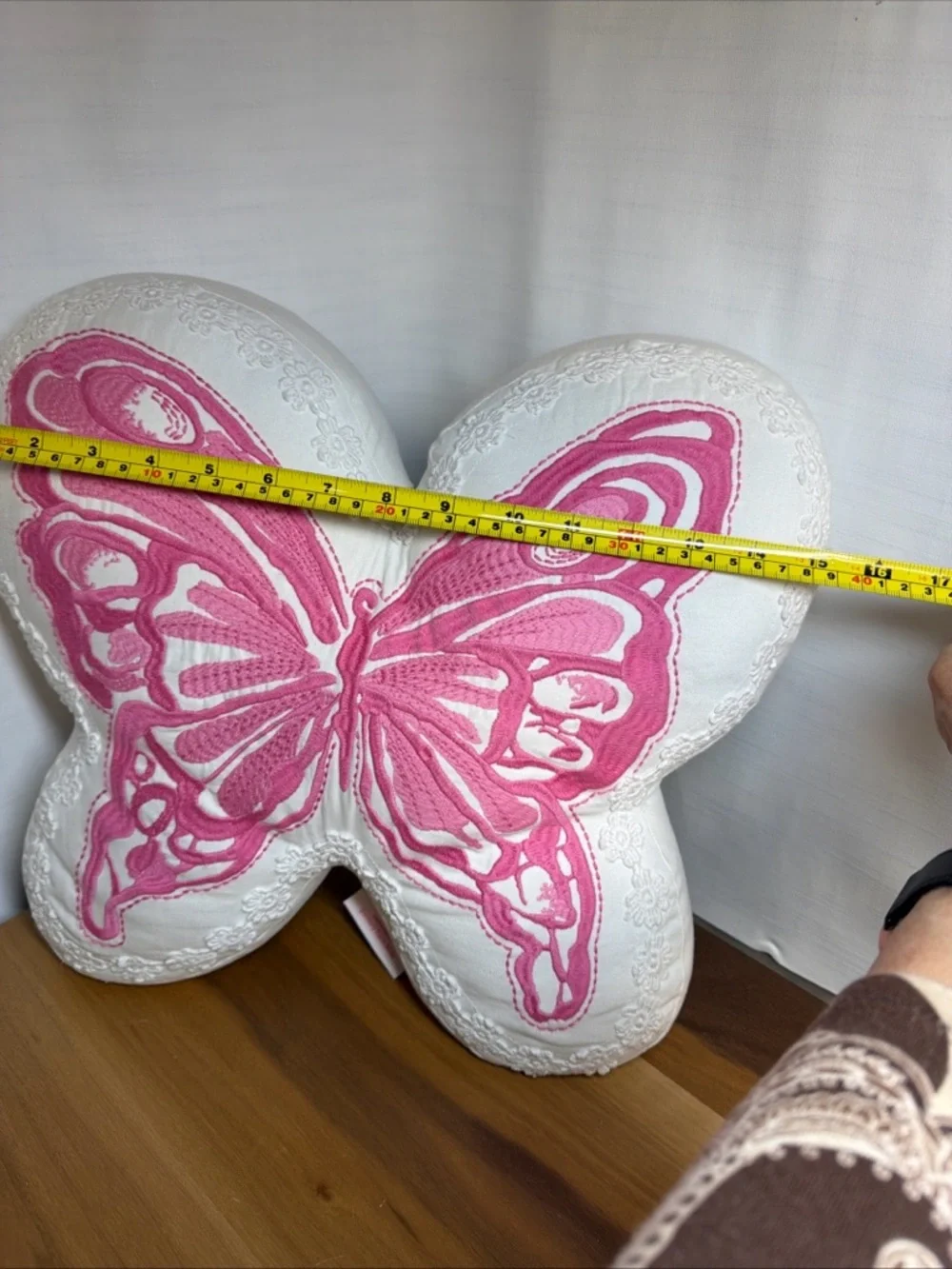 Pottery Barn/ Lilly Pulits Kids Garden Butterfly Pillow 13x15 Floral Embroidered